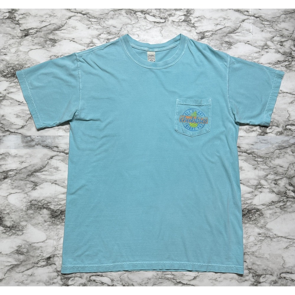 Chubbies Tee Men's T Shirt‎ Size M Turquoise Short Sleeve Sky's Out Thighs Out